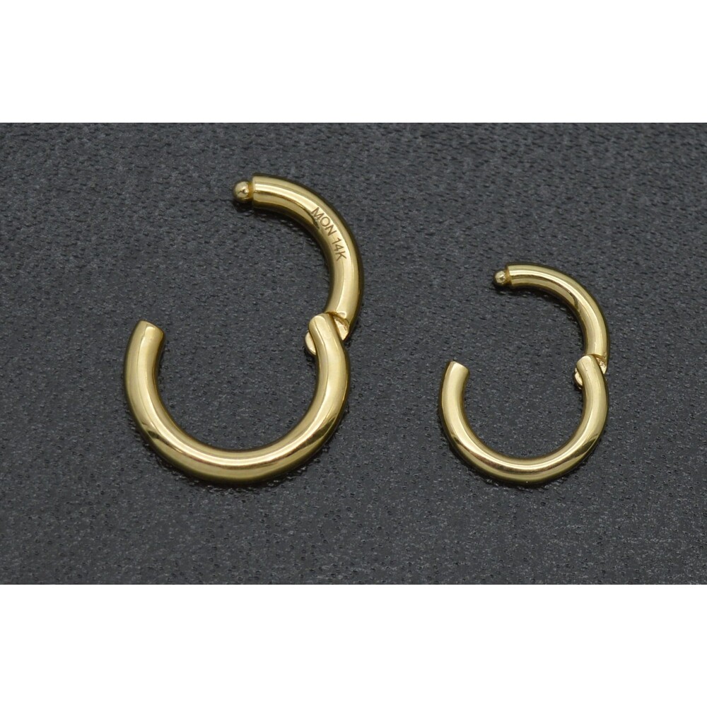 Real 14k Solid Yellow Gold Shiny Connector Circle Lock Extenders Set Sizes S L